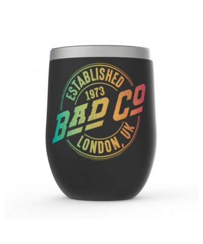 Bad Company Wine Tumbler | Rainbow Ombre Est. 1973 London Logo Stemless Wine Tumbler $9.87 Drinkware