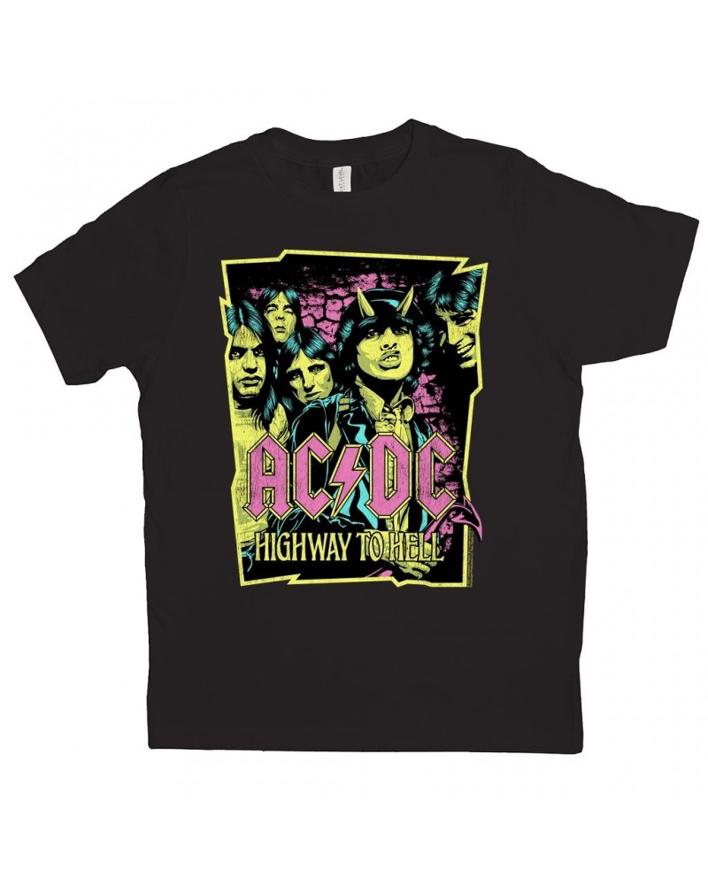 AC/DC Kids T-Shirt | Highway To Hell Neon Design Kids Shirt $10.10 Kids