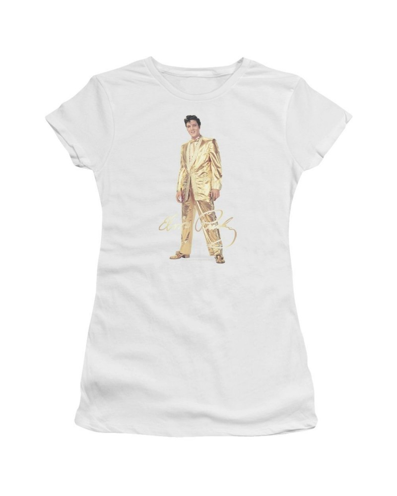 Elvis Presley Juniors Shirt | GOLD LAME SUIT Juniors T Shirt $6.84 Shirts