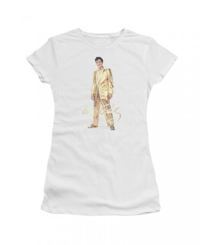 Elvis Presley Juniors Shirt | GOLD LAME SUIT Juniors T Shirt $6.84 Shirts