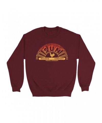 Sun Records Sweatshirt | Red Ombre Logo Sweatshirt $13.63 Sweatshirts