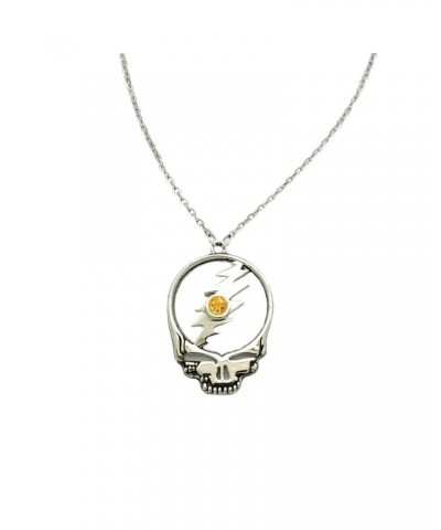 Grateful Dead Stealie November Citrine Birthstone Necklace $48.02 Accessories