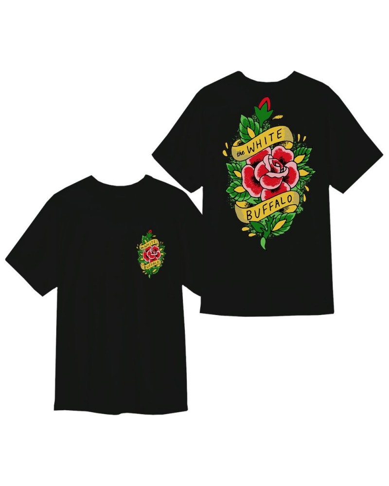 The White Buffalo Rose Tattoo Black T-Shirt $8.00 Shirts