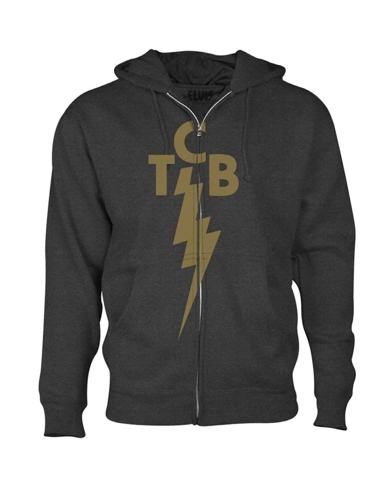 Elvis Presley TCB Gold Full-Zip Hoodie $31.83 Sweatshirts