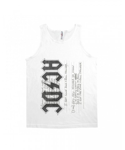 AC/DC Unisex Tank Top | Rock N' Roll Thunder Lyrics Image Shirt $8.48 Shirts