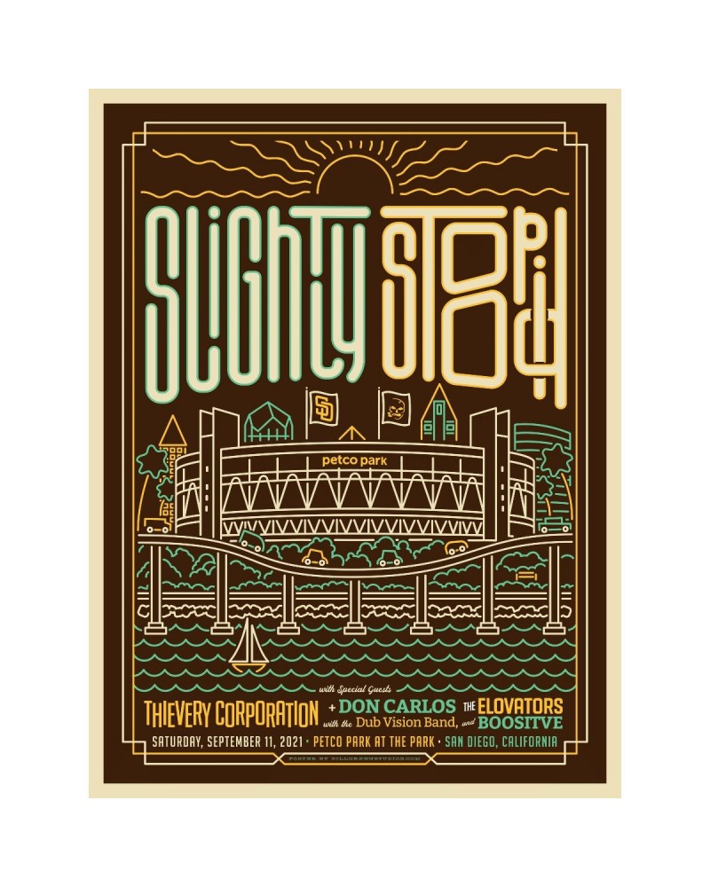 Slightly Stoopid San Diego 2021 Stadium Poster $17.20 Decor