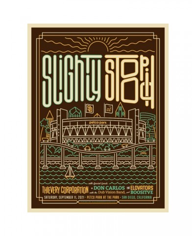 Slightly Stoopid San Diego 2021 Stadium Poster $17.20 Decor