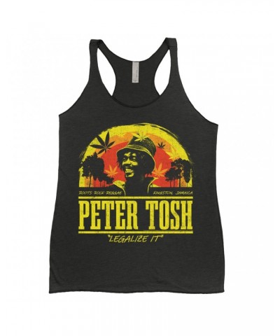 Peter Tosh Ladies' Tank Top | Roots Reggae Rock Sunset Distressed Shirt $13.90 Shirts