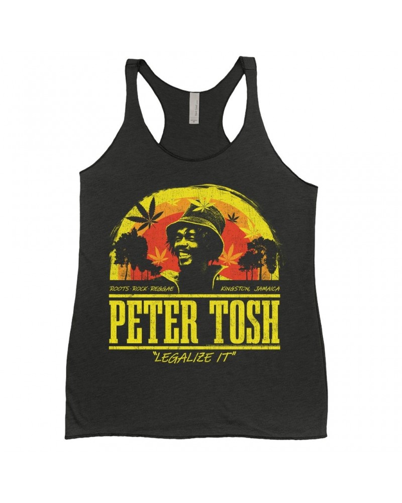 Peter Tosh Ladies' Tank Top | Roots Reggae Rock Sunset Distressed Shirt $13.90 Shirts