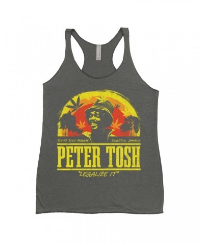 Peter Tosh Ladies' Tank Top | Roots Reggae Rock Sunset Distressed Shirt $13.90 Shirts