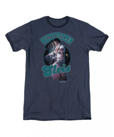 Elvis Presley Shirt | TOTAL TROUBLE Premium Ringer Tee $9.02 Shirts