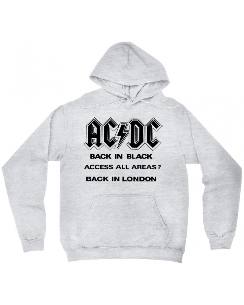 AC/DC Hoodie | Back In Black Back In London Image Hoodie $17.98 Sweatshirts