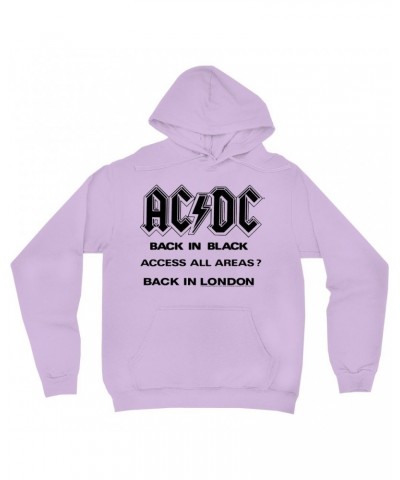 AC/DC Hoodie | Back In Black Back In London Image Hoodie $17.98 Sweatshirts