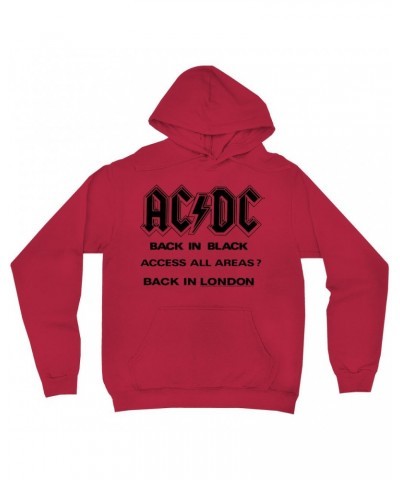 AC/DC Hoodie | Back In Black Back In London Image Hoodie $17.98 Sweatshirts