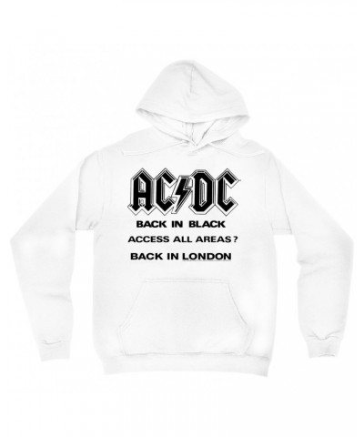 AC/DC Hoodie | Back In Black Back In London Image Hoodie $17.98 Sweatshirts