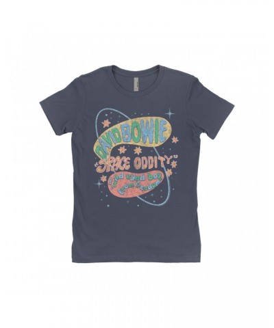 David Bowie Ladies' Boyfriend T-Shirt | Pastel Space Oddity Distressed Shirt $7.49 Shirts