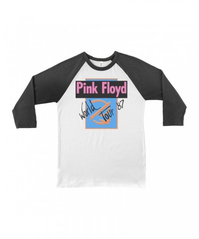 Pink Floyd 3/4 Sleeve Baseball Tee | World Tour '87 Logo Shirt $12.88 Shirts