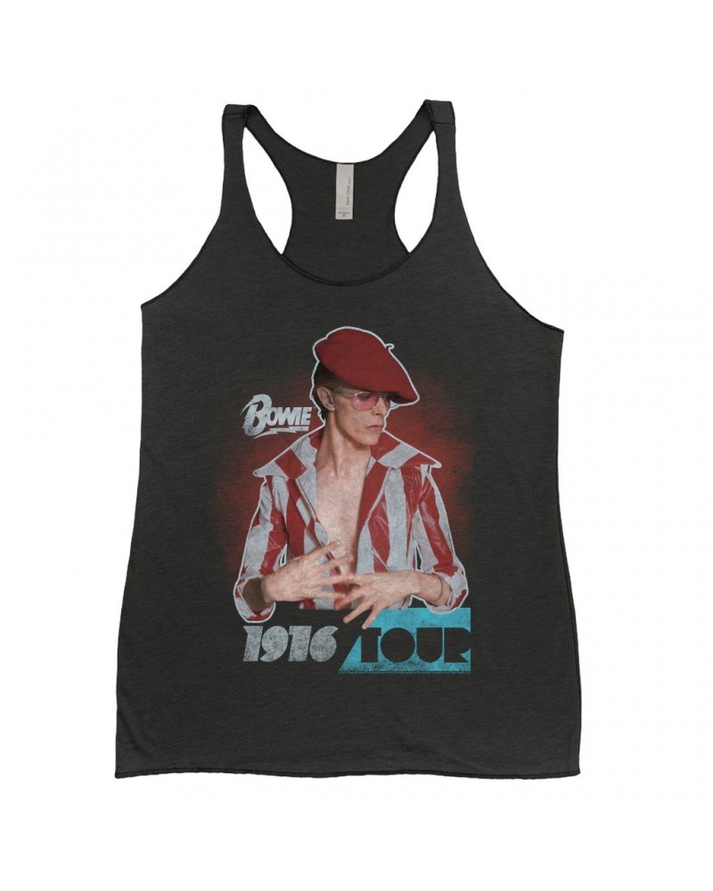 David Bowie Ladies' Tank Top | 1976 Tour Photo Image Shirt $8.97 Shirts