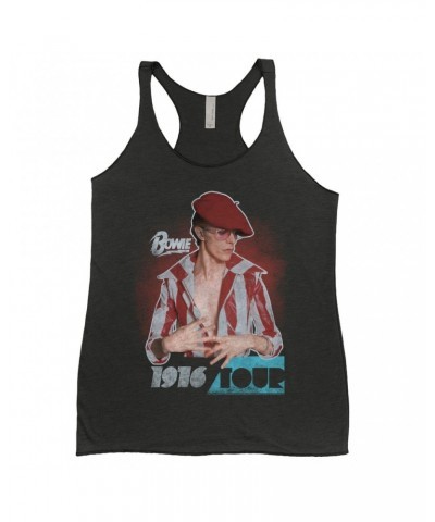 David Bowie Ladies' Tank Top | 1976 Tour Photo Image Shirt $8.97 Shirts