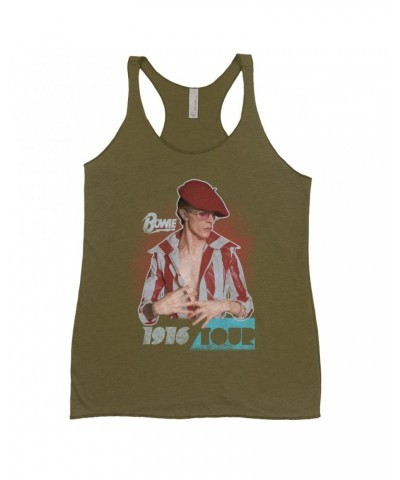 David Bowie Ladies' Tank Top | 1976 Tour Photo Image Shirt $8.97 Shirts