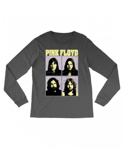 Pink Floyd Long Sleeve Shirt | Meddle Group Photo Pastel Image Distressed Shirt $13.78 Shirts