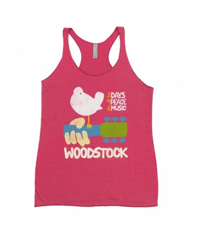 Woodstock Bold Colored Racerback Tank | 3 Days Of Peace And Music Shirt $8.69 Shirts