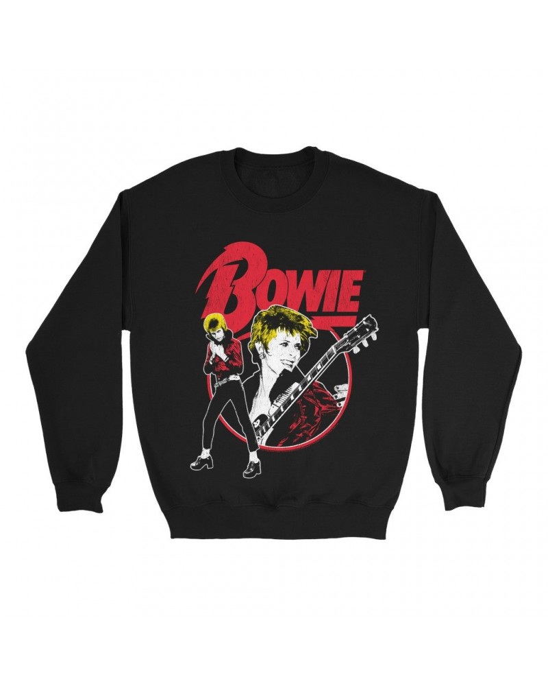 David Bowie Sweatshirt | 1972 Photo Collage Distressed Sweatshirt $12.93 Sweatshirts