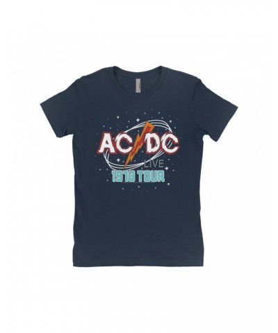 AC/DC Ladies' Boyfriend T-Shirt | Red Universe 1978 Tour Design Shirt $8.23 Shirts